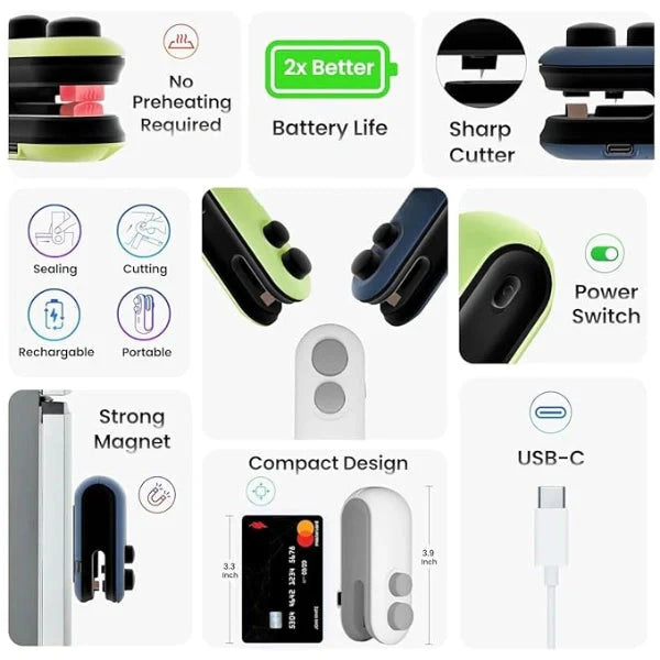 Nostalgic Portable 2 in 1 Sealing/Cutting Machine