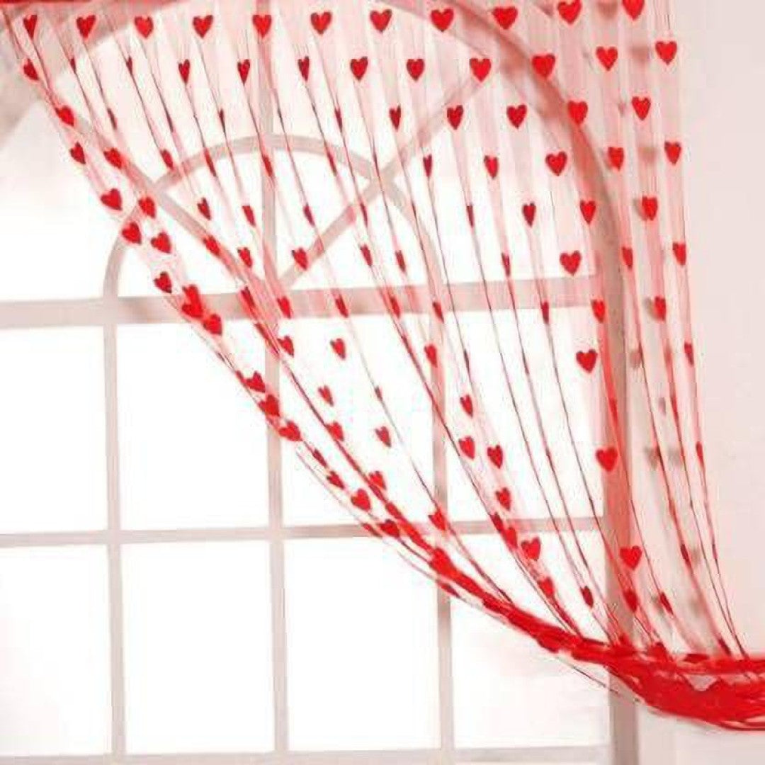 Rylie Cotton Net Heart Shape Door Curtain 7 Into 4 Feet ( Pack Of 1 )