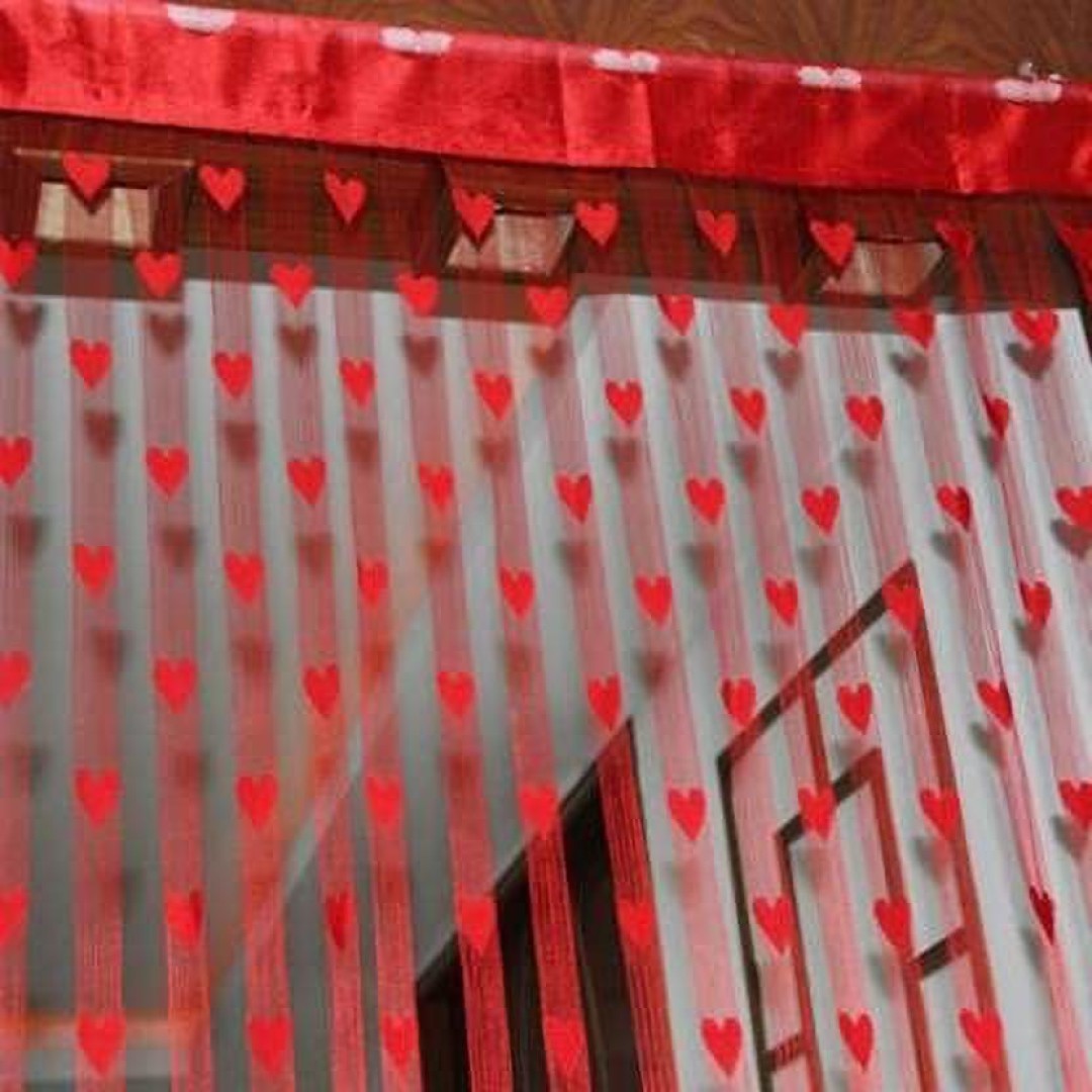 Rylie Cotton Net Heart Shape Door Curtain 7 Into 4 Feet ( Pack Of 1 )