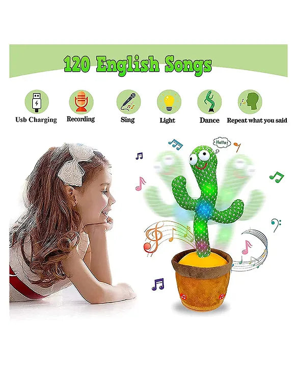 Dancing Cactus Toy with Lighting,Singing Cactus Recording and Repeat Your Words