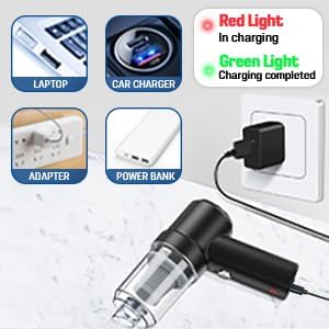 3 IN1 Portable Car Vacuum Cleaner with Blower | USB Rechargeable Wireless Handheld Car Vacuum Cleaner Traveling,Portable,Rechargeable