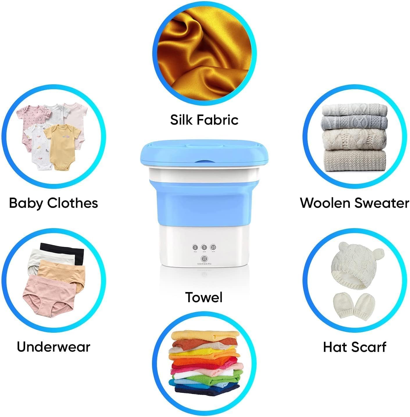 Wintwilla SeMi AuToMaTiC SmAlL pOrTaBlE WaShInG MaChInE, 11.5l lArGe cApAcItY MiNi wAsHiNg mAcHiNe DrAiN BaSkEt, FoLdAbLe wAsHiNg mAcHiNe wItH 3 DeEp cLeAnInG MoDeS FoR UnDeRwEaR (medium)