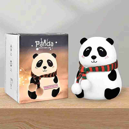 TRENDBIT Cute Panda, USB Rechargeable, 7-Colors Changing Light, Room Decor Night Lamp - 14 cm (White)