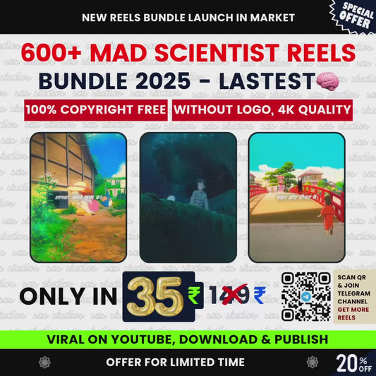 🔥 NEW LAUNCH: 600+ Viral Mad Scientist Reels Bundle 2025 – Only ₹39! 🚀