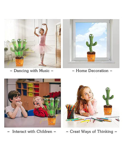 Dancing Cactus Toy with Lighting,Singing Cactus Recording and Repeat Your Words